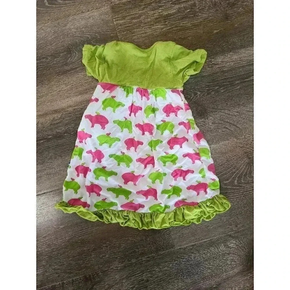 Bamboo Kickee Pants Hippo Dress 6-12m #3 - Picture 3 of 4